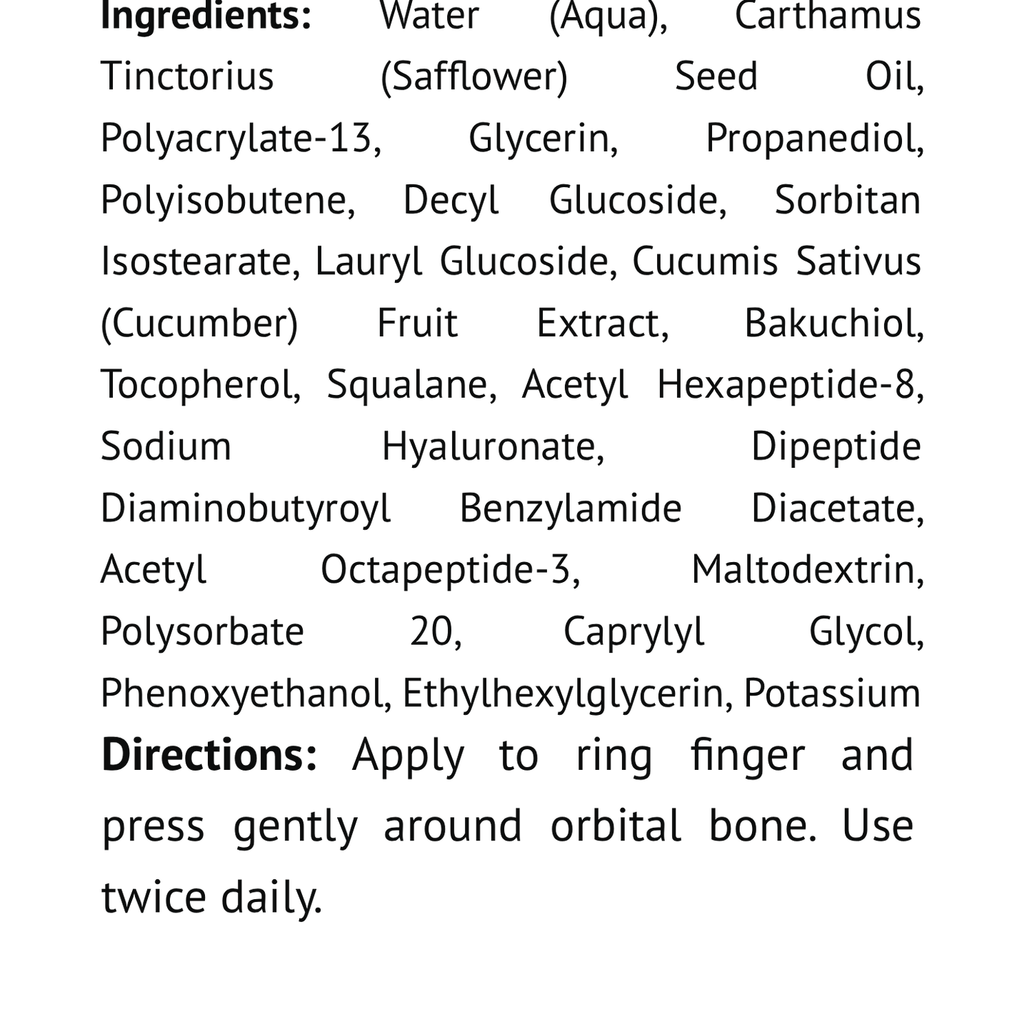 Firming Cucumber Eye Cream w/Bakuchiol, USA Made, Clean & Vegan