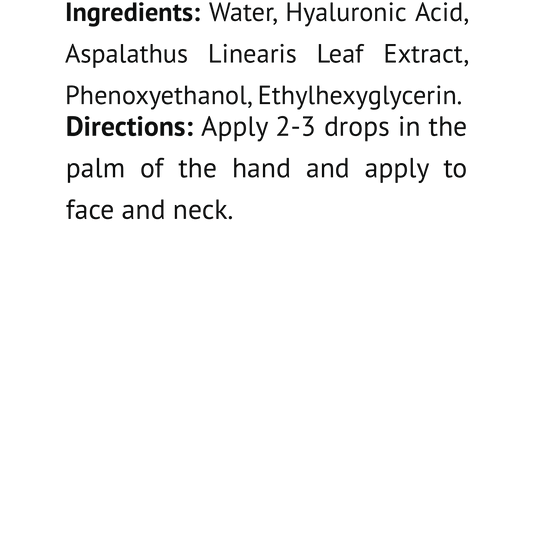 Red Tea Moisturizing + Antioxidant Serum w/Hyaluronic Acid, USA Made