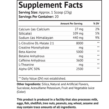 Pre - Workout w/Creatine 5g (Grape Annihilator)