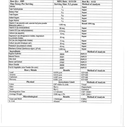 Elderberry, Zinc and Vitamin C Formula
