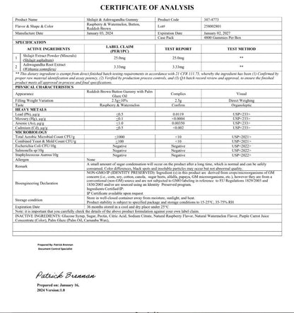 Premium Shilajit Gummies w/Ashwagandha