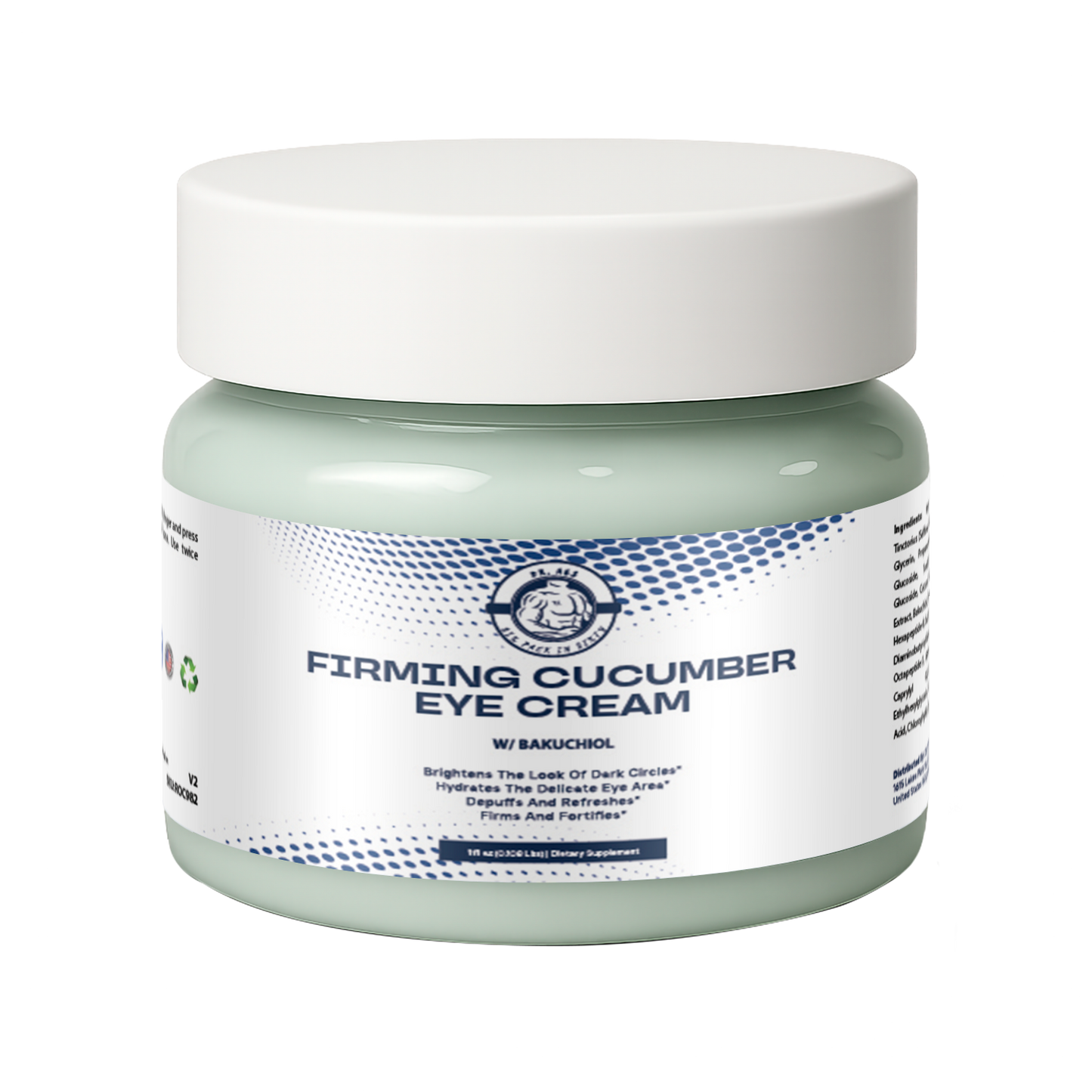 Firming Cucumber Eye Cream w/Bakuchiol, USA Made, Clean & Vegan